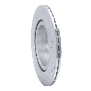 Infiniti QX50 Brake Rotor (1) - Rear Left - R1 Concepts - Drilled & Slotted - Silver - `19-`24